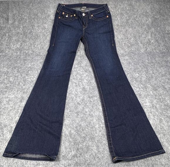 True Religion Denim - True Religion Women's Dark Wash Bootcut Low Rise Stretch Denim Jeans Size 32